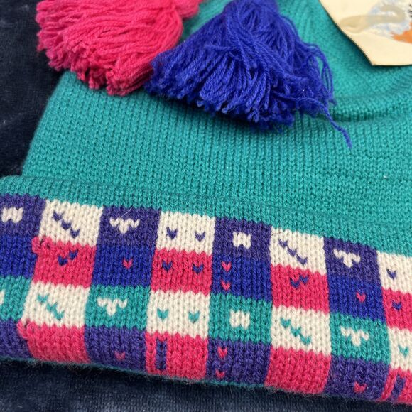 Vintage Avalanche Beanie Women’s One Size Deadstock Knit Acrylic Camp Ski Aspen - Picture 2 of 7